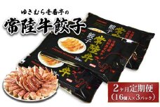 【2ヶ月定期便】ゆきむら壱番亭の常陸牛餃子3パック(48個入り) ※離島への配送不可