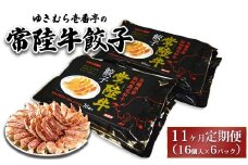 【11ヶ月定期便】ゆきむら壱番亭の常陸牛餃子6パック(96個入り) ※離島への配送不可