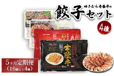 【5ヶ月定期便】ゆきむら壱番亭の4種の餃子セット ※離島への配送不可