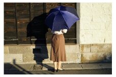 雪華模様の折り畳み傘（サイズ60cm）カラー：ネイビー | 傘 かさ 65センチ 雨具 メンズ レディース 兼用 雪の結晶 ピンク おしゃれ かわいい スタイリッシュ 雨 梅雨 贈答 贈り物 プレゼント 父の日 母の日 お中元 お歳暮 御歳暮 茨城県 古河市 _BL16