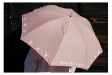 雪華模様の刺繍入り日傘（晴雨兼用・サイズ50ｃｍ・UV加工・麻50％綿50％）カラー：ピンク | 日傘 50センチ 晴雨兼用  UV加工 レディース 雪の結晶 ピンク おしゃれ かわいい スタイリッシュ 雨 梅雨 夏 日差し 日よけ 贈答 贈り物 プレゼント 父の日 母の日 お中元 お歳暮 御歳暮 茨城県 古河市 _BL21