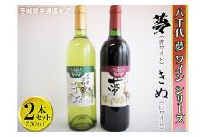 八千代夢ワインシリーズ　夢（赤）・きぬ（白）2本セット【茨城県共通返礼品・八千代町】 ※着日指定不可 ※沖縄県への配送不可｜お酒 洋酒 瓶 ワイン 白ワイン 赤ワイン 飲み比べ セット 詰め合わせ 酒 洋酒 ギフト 贈答 贈り物 プレゼント ご褒美 記念品 お祝 茨城県 古河市 1.5L _CY05