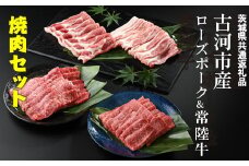 古河市産ローズポーク＆常陸牛『焼肉セット』〈茨城県共通返礼品〉 |  肉 牛肉 豚肉 国産 茨城県 古河市 ブランド 冷凍  BBQ  焼肉 小分け 食べ比べ バラ 牛バラ 豚バラ カルビ ロース 牛モモロース 肩ロース 豚肩ロース 食べくらべ  食べ比べ バラ セット 詰め合わせ  バラエティギフト 贈答 贈り物 お中元 お歳暮 プレゼント 茨城県 古河市 直送 産地直送 送料無料 _AD10