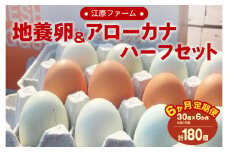 【定期便6か月】江原ファーム　地養卵＆アローカナハーフセット（30個） | 卵 定期便 30個 玉子 たまご タマゴ 生卵 鶏卵 生みたて 産みたて アローカナ 地養卵 食べくらべ 食べ比べ セット 新鮮 濃厚 健康 青い卵 TKG たまごかけごはん ご飯のお供 国産 ギフト 贈答 贈り物 お中元 お歳暮 プレゼント 茨城県 古河市 直送 農家直送 産地直送 _AG20