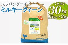 スプリングライス ミルキークィーン (玄米)30kg(15kg×2個) ※着日指定不可 | 米 こめ コメ 30キロ 玄米 ミルキークイーン みるきーくいーん 古河市産 茨城県産 取り寄せ お取り寄せ ギフト 贈答 贈り物 プレゼント お中元 お歳暮 茨城県 古河市 直送 農家直送 産地直送 送料無料 _BI64