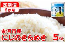 【定期便 6か月】令和6年産 古河市産にじのきらめき 5kg | 米 こめ コメ 5キロ 定期便 精米 にじきら にじのきらめき 虹のきらめき 単一米 国産 古河市産 茨城県産 贈答 贈り物 プレゼント 茨城県 古河市 直送 農家直送 産地直送 送料無料_DP41
