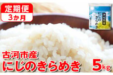 【定期便 3か月】令和6年産 古河市産にじのきらめき 5kg | 米 こめ コメ 5キロ 定期便 精米 にじきら にじのきらめき 虹のきらめき 単一米 国産 古河市産 茨城県産 贈答 贈り物 プレゼント 茨城県 古河市 直送 農家直送 産地直送 送料無料 _DP40