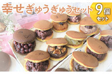 幸せぎゅうぎゅうセット（9個入） ※離島への配送不可 |  どらやき ドラヤキ どら焼き 和菓子 菓子 おやつ スイーツ ギフト 贈答 贈り物 プレゼント お祝 ご褒美 手土産 餡 あん 詰め合わせ セット お楽しみ おいしい 定番 グルメ お取り寄せ 職人 手作り 直送 茨城県 古河市 _CC10