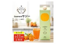 【定期便11カ月】サジー グアマラルサジー＋ゆず 1000ml　毎月1本11カ月コース｜サジージュース サジー 沙棘 グアマラル 健康ドリンク 健康 美容 栄養 果汁 鉄分補給 栄養補給 健康食品 _DX35
