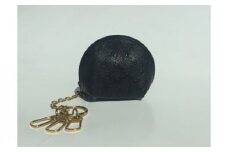 オーストリッチコインケース （ 黒 ） 高級本革 小銭入れ キーホルダー付き コインケース 上質 オーストリッチレザー 使用 オーストリッチ ダチョウ ダチョウ革 本革 コンパクト 便利 チャック式コインケース 茨城県 石岡市 (C05-014)