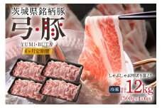 弓豚 6ヶ月【定期便】 しゃぶしゃぶ用 切り落とし 豚肉 真空パック 500g×4 冷凍便 小分け 国産 ブランド豚 銘柄豚 豚 国産豚 国産豚肉 ストック用 家庭用 おかず用 冷凍豚肉 茨城県 石岡市 (C01-017)