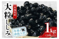 涸沼産 冷凍しじみ 大粒 1kg（200g×5p）【石岡市・水戸市共通返礼品】 しじみ シジミ 蜆 国産 小分け 砂抜き不要 冷凍 冷凍保存 海鮮 貝 魚貝類 魚介類 魚貝 魚介 味噌汁 みそ汁 酒蒸し おつまみ しじみ汁 C10-001
