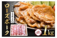 ローズポーク　ロース生姜焼き用（4mm）1kg【茨城県共通返礼品】 C09-015