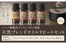 ルーノ噴霧式ディフューザー専用 天然ブレンドオイル セット グレープフルーツ ラベンダー ゼラニウム ベルガモット 株式会社カーメイト《7~14日以内に出荷予定(土日祝除く)》茨城県 結城市 車 カー用品 フレグランス 芳香剤【配送不可地域あり】(沖縄・離島)
