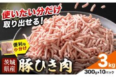 豚 ひき肉 茨城県産 3kg 300gパック 協同農産 《90日以内に出荷予定(土日祝除く)》 肉 豚肉 ミンチ ハンバーグ 餃子 便利 小分け 茨城県 結城市 【配送不可地域あり】(沖縄・離島)