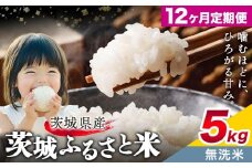 米 茨城 ふるさと米 無洗米 5kg 5kg×1袋 12回お届け 定期便《お申し込み月の翌々月から出荷開始》茨城県 結城市 米 国産 お米 おこめ お弁当 おにぎり【茨城県共通返礼品】