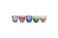 「江戸切子 冷酒杯」5個 #3077 【日本酒 グラス キレイ 上品 お祝い プレゼント 記念日 ギフト ご褒美 オリジナル 日本土産 クリスタルガラス 江戸切子 グラス コップ 伝統 日本製 プレゼント 贈り物 卒業祝い 就職祝い 記念品 贈答品 父の日 母の日】