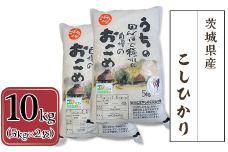 令和6年産 茨城県産 こしひかり 10kg （ 5kg × 2袋 ） 2週間以内発送 【 R6年産 米 お米 コメ 国産 下妻市 精米 コシヒカリ 】