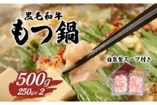黒毛和牛 もつ鍋セット 500g 【 国産 スープ 脂 おかず 冷凍 人気 お取り寄せ モツ鍋 茨城県下妻市 】[SZR]