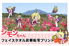 シモンちゃん フェイスタオル昇華転写プリント 【 キャラクタータオル ポリエステル プリントタオル 】