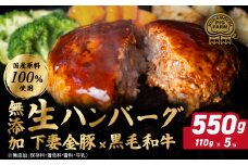 ハンバーグ 無添加 550g (110g×5個) 下妻金豚 黒毛和牛【農場直営店】肉屋のこだわり 生ハンバーグ【ぶぅーぶーブランド】【ハンバーグ 無添加 和牛 黒毛和牛 はんばーぐ 牛肉 豚肉 ブタ ぶた肉 個包装】