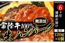 生ハンバーグ 120g × 6個 【 常陸牛 】 100％ 【 6ヶ月連続お届け 】【ハンバーグ 生ハンバーグ 常陸牛 冷凍 牛肉 贅沢 黒毛和牛 おかず 惣菜 便利】[SZR]