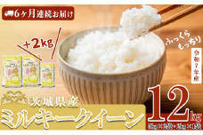 【 先行予約 】【 12月出荷開始 】【 6ヶ月連続お届け 】 令和7年産 茨城県産 ミルキークイーン 12kg ( 5kg × 2袋 + 2kg × 1袋 ) 【 米 お米 白米 茨城県産 ごはん こめ 国産 ミルキークイーン ふっくら もっちり 12kg 10kg 2kg 】