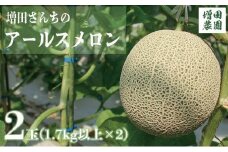 【先行予約・9月中旬以降発送】増田さんちのアールスメロン2玉 1.7kg以上×2玉 ※沖縄・離島への配送不可 ※2025年9月中旬～10月中旬頃に順次発送予定 | くだもの 果物 フルーツ デザート めろん 常総市
