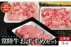 【茨城県共通返礼品】茨城県産【定期便】常陸牛 おすすめセット 3ヶ月連続 定期便 お肉