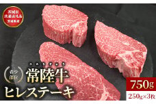 【茨城県共通返礼品】茨城県産【常陸牛】ヒレステーキ250g×3枚