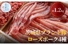 茨城県ブランド豚ローズポーク4種セット（約1.2kg） お肉 豚肉