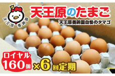 【定期便】6回定期 【天王原のたまご】 ロイヤル卵160個入り【定期便 6回定期便 セット たまご 卵 玉子 タマゴ 濃厚  ハリ 弾力 ボリューム 甘味 旨味 卵黄 風味 生 コク 甘味 卵かけご飯 卵焼き 目玉焼き オムレツ 茶碗蒸し お菓子作り パンの材料】