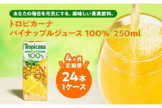 【定期便4ヶ月】トロピカーナ 100％ パインアップル 250ml LLスリム×24本 ※離島への配送不可