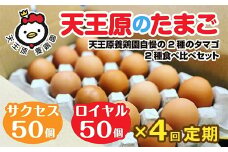 【定期便】4回定期 【天王原のたまご】 サクセス卵50個/ロイヤル卵50個【定期便 4回定期便 セット たまご 卵 玉子 タマゴ 濃厚  ハリ 弾力 ボリューム 甘味 旨味 卵黄 風味 生 コク 甘味 卵かけご飯 卵焼き 目玉焼き オムレツ 茶碗蒸し お菓子作り パンの材料】