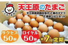 【定期便】7回定期 【天王原のたまご】 サクセス卵50個/ロイヤル卵50個【定期便 7回定期便 セット たまご 卵 玉子 タマゴ 濃厚  ハリ 弾力 ボリューム 甘味 旨味 卵黄 風味 生 コク 甘味 卵かけご飯 卵焼き 目玉焼き オムレツ 茶碗蒸し お菓子作り パンの材料】