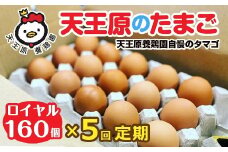 【定期便】5回定期 【天王原のたまご】 ロイヤル卵160個入り【定期便 5回定期便 セット たまご 卵 玉子 タマゴ 濃厚  ハリ 弾力 ボリューム 甘味 旨味 卵黄 風味 生 コク 甘味 卵かけご飯 卵焼き 目玉焼き オムレツ 茶碗蒸し お菓子作り パンの材料】