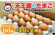 【定期便】10回定期 【天王原のたまご】 サクセス卵 50個入り 【定期便 10回定期便 セット たまご 卵 玉子 タマゴ 濃厚  ハリ 弾力 ボリューム 甘味 旨味 卵黄 風味 生 コク 甘味 卵かけご飯 卵焼き 目玉焼き オムレツ 茶碗蒸し お菓子作り パンの材料】