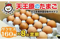 【定期便】8回定期 【天王原のたまご】 サクセス卵160個入り【定期便 8回定期便 セット たまご 卵 玉子 タマゴ 濃厚  ハリ 弾力 ボリューム 甘味 旨味 卵黄 風味 生 コク 甘味 卵かけご飯 卵焼き 目玉焼き オムレツ 茶碗蒸し お菓子作り パンの材料】