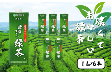 濃くておいしいお茶 1ケース（1L×6本入り） | 茨城県 常陸太田市 茶 お茶 日本茶 緑茶 グリーンティー ドリンク 濃い 濃度 カテキン 健康 おいしい アイスティー 氷 緑茶割り お茶ハイ お酒 割材 業務用 紙パック 伊藤園