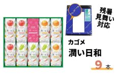 【残暑見舞い対応】カゴメ 潤い日和 200ml 9本入り（シャインマスカットミックス・ふじミックス・清見オレンジミックス 各3本）【残暑見舞い ジュース マスカット りんご オレンジ フルーツ ギフト プレゼント フルーティー 果実 茨城県 常陸太田市】