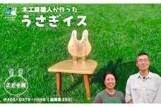 【子供用うさぎイス】木工房の職人が作った木製のこども椅子 1脚 |家具 いす キッズチェア 子ども 手作り ハンドメイド 木 桧 トチ ブナ 桜 ヒノキ 絵本 幼児 小学生 動物 ウサギ かわいい オリジナル 世界にひとつ プレゼント 贈り物 誕生日プレゼント 日本製 木目 インテリア ナチュラル ギフト W400 D370 H590 SH295 茨城県 常陸太田市