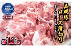 美明豚　ロース薄切り　1.1kg（茨城県共通返礼品・行方市産）