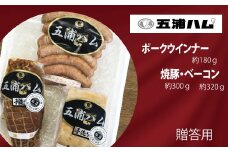 【五浦ハム】 贈答用 ベーコン・焼豚・ポークウインナーソーセージ 詰め合わせ セット 国産 加工肉 着色料 防腐剤 不使用 ベーコン 焼豚 チャーシュー ウインナー ソーセージ 豚肉 茨城県 高萩市