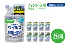 ハンドラボ 薬用泡ハンドソープ 250mL詰替用 8個 【医薬部外品】【手洗い 手あらい てあらい 泡 ハンドソープ 石鹸 せっけん 石けん 清潔 洗浄 殺菌 手指消毒 ストック 詰め替え】(CL139-H8)