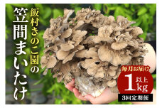 毎月【3回定期便 】飯村きのこ園の笠間まいたけ(1kg以上)