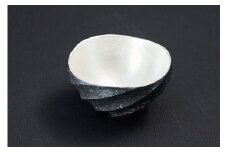 陶芸家 「沖 誠」作　炭化銀彩 ぐい呑 箱付【笠間焼】