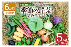 【6か月定期便】定期便 オーガニック 有機 農薬なし ぽんがる有機農園 季節の野菜 詰め合わせ 5kg 【発送時期：5-12月】
