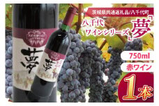 【先行予約】八千代夢ワインシリーズ　夢（赤ワイン）１本【茨城県共通返礼品／八千代町】│ ワイン 赤ワイン 中辛 ブドウ 国産 茨城県 取手市（BM001）