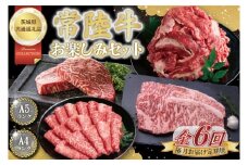 【6回定期便】最高級A4.5ランク常陸牛 お楽しみセット【茨城県共通返礼品】│常陸牛 ひたち牛 牛肉 ロース 肩ロース スライス もも ステーキ すき焼き しゃぶしゃぶ 定期便 茨城県 取手市（BN013）