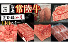 《 定期便 11月スタート 》 厳選 『 常陸牛 』 6ヶ月セット （ 茨城県共通返礼品 ） 肉 焼肉 国産 霜降 サーロイン もも ハンバーグ ステーキ すき焼き しゃぶしゃぶ